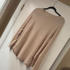 Amazon Women's Ribbed Crew Neck Sweater - Beige